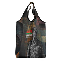 Thomas Sankara Grocery Bag Burkina Faso Africa Self-Reliance Message and Military Portrait - Wonder Print Shop