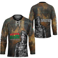 Thomas Sankara Hockey Jersey Burkina Faso Africa Self-Reliance Message and Military Portrait - Wonder Print Shop