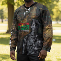 Thomas Sankara Hockey Jersey Burkina Faso Africa Self-Reliance Message and Military Portrait - Wonder Print Shop