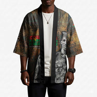 Thomas Sankara Kimono Burkina Faso Africa Self-Reliance Message and Military Portrait - Wonder Print Shop