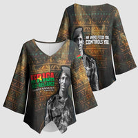 Thomas Sankara Kimono Sleeve Blouse Burkina Faso Africa Self-Reliance Message and Military Portrait - Wonder Print Shop