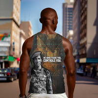 Thomas Sankara Men Tank Top Burkina Faso Africa Self-Reliance Message and Military Portrait - Wonder Print Shop
