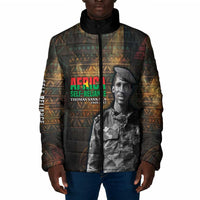 Thomas Sankara Padded Jacket Burkina Faso Africa Self-Reliance Message and Military Portrait - Wonder Print Shop