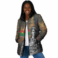 Thomas Sankara Padded Jacket Burkina Faso Africa Self-Reliance Message and Military Portrait - Wonder Print Shop