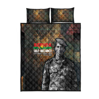 Thomas Sankara Quilt Bed Set Burkina Faso Africa Self-Reliance Message and Military Portrait - Wonder Print Shop