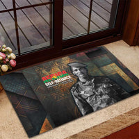 Thomas Sankara Rubber Doormat Burkina Faso Africa Self-Reliance Message and Military Portrait - Wonder Print Shop