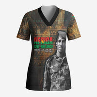 Thomas Sankara Scrub Top Burkina Faso Africa Self-Reliance Message and Military Portrait - Wonder Print Shop