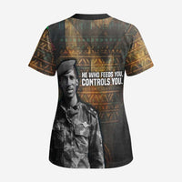 Thomas Sankara Scrub Top Burkina Faso Africa Self-Reliance Message and Military Portrait - Wonder Print Shop