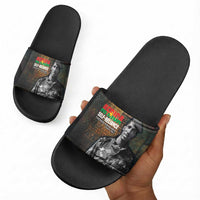 Thomas Sankara Slide Sandals Burkina Faso Africa Self-Reliance Message and Military Portrait - Wonder Print Shop