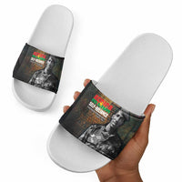 Thomas Sankara Slide Sandals Burkina Faso Africa Self-Reliance Message and Military Portrait - Wonder Print Shop