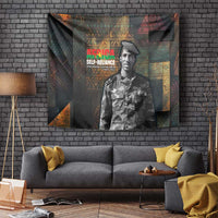 Thomas Sankara Tapestry Burkina Faso Africa Self-Reliance Message and Military Portrait - Wonder Print Shop