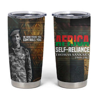 Thomas Sankara Tumbler Cup Burkina Faso Africa Self-Reliance Message and Military Portrait - Wonder Print Shop