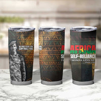 Thomas Sankara Tumbler Cup Burkina Faso Africa Self-Reliance Message and Military Portrait - Wonder Print Shop