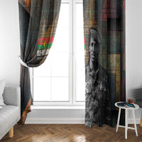 Thomas Sankara Window Curtain Burkina Faso Africa Self-Reliance Message and Military Portrait - Wonder Print Shop