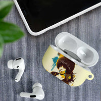 Angela Davis AirPods Case Bold Pop Art Style Freedom Is a Constant Struggle Quote Civil Rights Activist - Wonder Print Shop