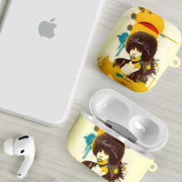 Angela Davis AirPods Case Bold Pop Art Style Freedom Is a Constant Struggle Quote Civil Rights Activist - Wonder Print Shop