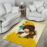 Angela Davis Area Rug Bold Pop Art Style Freedom Is a Constant Struggle Quote Civil Rights Activist - Wonder Print Shop