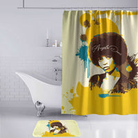 Angela Davis Bathroom Set Bold Pop Art Style Freedom Is a Constant Struggle Quote Civil Rights Activist - Wonder Print Shop