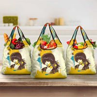Angela Davis Grocery Bag Bold Pop Art Style Freedom Is a Constant Struggle Quote Civil Rights Activist - Wonder Print Shop