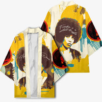 Angela Davis Kimono Bold Pop Art Style Freedom Is a Constant Struggle Quote Civil Rights Activist - Wonder Print Shop