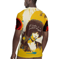 Angela Davis Rugby Jersey Bold Pop Art Style Freedom Is a Constant Struggle Quote Civil Rights Activist TS04