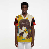 Angela Davis Scrub Top Bold Pop Art Style Freedom Is a Constant Struggle Quote Civil Rights Activist - Wonder Print Shop