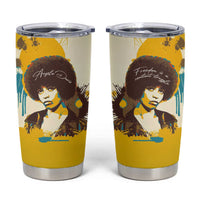 Angela Davis Tumbler Cup Bold Pop Art Style Freedom Is a Constant Struggle Quote Civil Rights Activist - Wonder Print Shop