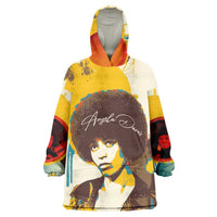 Angela Davis Wearable Blanket Hoodie Bold Pop Art Style Freedom Is a Constant Struggle Quote Civil Rights Activist - Wonder Print Shop