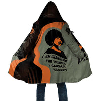 Angela Davis Cloak Retro Graphic Design I Am Changing the Things I Cannot Accept Quote Civil Rights Empowerment Tribute - Wonder Print Shop