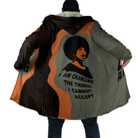 Angela Davis Cloak Retro Graphic Design I Am Changing the Things I Cannot Accept Quote Civil Rights Empowerment Tribute - Wonder Print Shop