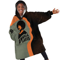 Angela Davis Kid Wearable Blanket Hoodie Retro Graphic Design I Am Changing the Things I Cannot Accept Quote Civil Rights Empowerment Tribute - Wonder Print Shop