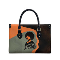 Angela Davis Leather Bag Retro Graphic Design I Am Changing the Things I Cannot Accept Quote Civil Rights Empowerment Tribute - Wonder Print Shop