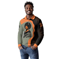Angela Davis Long Sleeve Polo Shirt Retro Graphic Design I Am Changing the Things I Cannot Accept Quote Civil Rights Empowerment Tribute - Wonder Print Shop