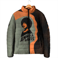 Angela Davis Padded Jacket Retro Graphic Design I Am Changing the Things I Cannot Accept Quote Civil Rights Empowerment Tribute - Wonder Print Shop
