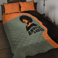 Angela Davis Quilt Bed Set Retro Graphic Design I Am Changing the Things I Cannot Accept Quote Civil Rights Empowerment Tribute - Wonder Print Shop