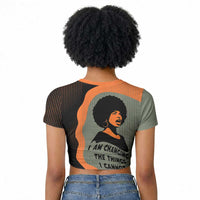 Angela Davis Raglan Cropped T shirt Retro Graphic Design I Am Changing the Things I Cannot Accept Quote Civil Rights Empowerment Tribute TS04