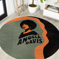 Angela Davis Round Carpet Retro Graphic Design I Am Changing the Things I Cannot Accept Quote Civil Rights Empowerment Tribute - Wonder Print Shop