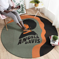 Angela Davis Round Carpet Retro Graphic Design I Am Changing the Things I Cannot Accept Quote Civil Rights Empowerment Tribute - Wonder Print Shop