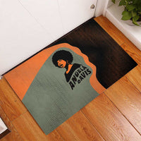 Angela Davis Rubber Doormat Retro Graphic Design I Am Changing the Things I Cannot Accept Quote Civil Rights Empowerment Tribute - Wonder Print Shop