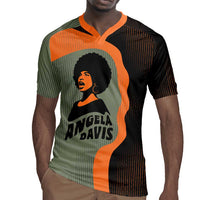 Angela Davis Rugby Jersey Retro Graphic Design I Am Changing the Things I Cannot Accept Quote Civil Rights Empowerment Tribute TS04