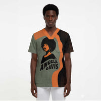 Angela Davis Scrub Top Retro Graphic Design I Am Changing the Things I Cannot Accept Quote Civil Rights Empowerment Tribute - Wonder Print Shop