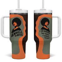 Angela Davis Tumbler With Handle Retro Graphic Design I Am Changing the Things I Cannot Accept Quote Civil Rights Empowerment Tribute - Wonder Print Shop