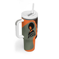 Angela Davis Tumbler With Handle Retro Graphic Design I Am Changing the Things I Cannot Accept Quote Civil Rights Empowerment Tribute - Wonder Print Shop