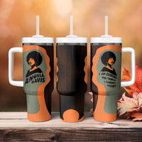 Angela Davis Tumbler With Handle Retro Graphic Design I Am Changing the Things I Cannot Accept Quote Civil Rights Empowerment Tribute - Wonder Print Shop
