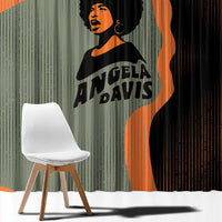 Angela Davis Window Curtain Retro Graphic Design I Am Changing the Things I Cannot Accept Quote Civil Rights Empowerment Tribute - Wonder Print Shop