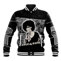 Angela Davis Baseball Jacket Protest Design Liberating Minds and Society Quote Civil Rights Movement - Wonder Print Shop