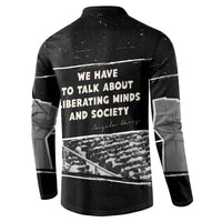 Angela Davis Button Sweatshirt Protest Design Liberating Minds and Society Quote Civil Rights Movement