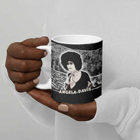 Angela Davis Ceramic Mug Protest Design Liberating Minds and Society Quote Civil Rights Movement - Wonder Print Shop