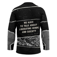 Angela Davis Hockey Jersey Protest Design Liberating Minds and Society Quote Civil Rights Movement - Wonder Print Shop