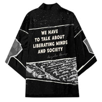 Angela Davis Kimono Protest Design Liberating Minds and Society Quote Civil Rights Movement - Wonder Print Shop